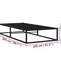Bettgestell Schwarz Metall 100x200 cm