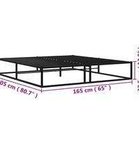 Bettgestell Schwarz Metall 160x200 cm
