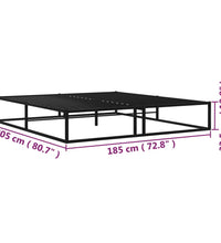 Bettgestell Schwarz Metall 180x200 cm