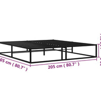 Bettgestell Schwarz Metall 200x200 cm