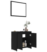 4-tlg. Badmöbel-Set Schwarz Holzwerkstoff
