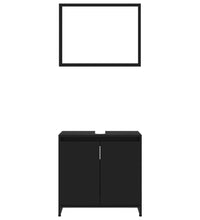 4-tlg. Badmöbel-Set Schwarz Holzwerkstoff
