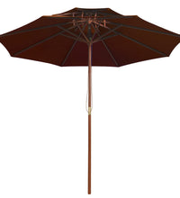 Sonnenschirm mit Doppeldach und Holz-Mast Terrakotta 270 cm