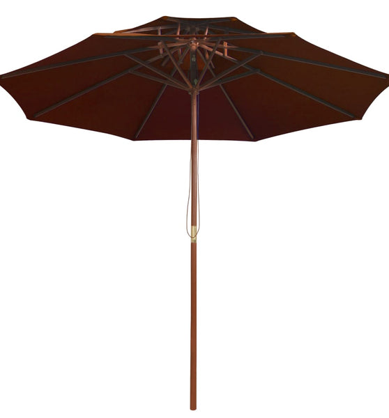 Sonnenschirm mit Doppeldach und Holz-Mast Terrakotta 270 cm