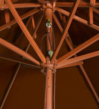 Sonnenschirm mit Doppeldach und Holz-Mast Terrakotta 270 cm