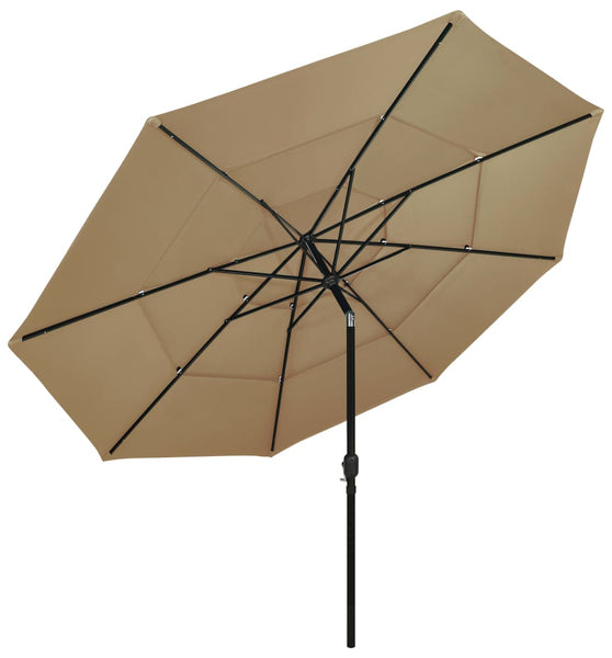 Sonnenschirm mit Aluminium-Mast 3-lagig Taupe 3,5 m