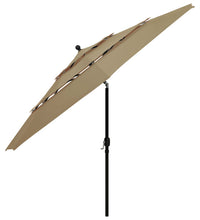 Sonnenschirm mit Aluminium-Mast 3-lagig Taupe 3,5 m