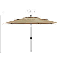 Sonnenschirm mit Aluminium-Mast 3-lagig Taupe 3,5 m