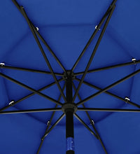 Sonnenschirm mit Aluminium-Mast 3-lagig Azurblau 3,5 m