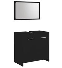 3-tlg. Badmöbel-Set Schwarz Holzwerkstoff