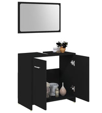 3-tlg. Badmöbel-Set Schwarz Holzwerkstoff