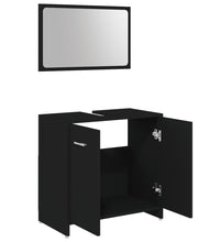 3-tlg. Badmöbel-Set Schwarz Holzwerkstoff