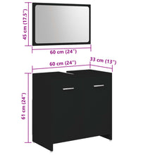 3-tlg. Badmöbel-Set Schwarz Holzwerkstoff
