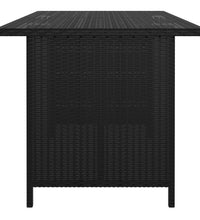 Garten-Esstisch Schwarz 110x70x65 cm Poly Rattan