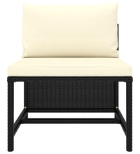 2-tlg. Garten-Sofagarnitur mit Auflagen Schwarz Poly Rattan