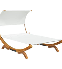 Sonnenliege mit Dach 165x203x126 cm Bugholz Massiv Creme