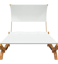 Sonnenliege mit Dach 165x203x126 cm Bugholz Massiv Creme