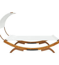 Sonnenliege mit Dach 165x203x126 cm Bugholz Massiv Creme