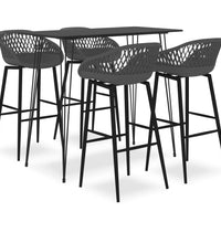 5-tlg. Bar-Set Schwarz und Grau