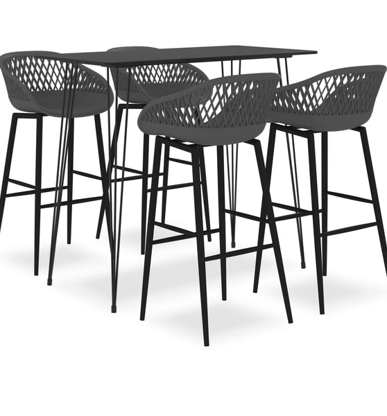 5-tlg. Bar-Set Schwarz und Grau