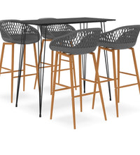 5-tlg. Bar-Set Schwarz und Grau
