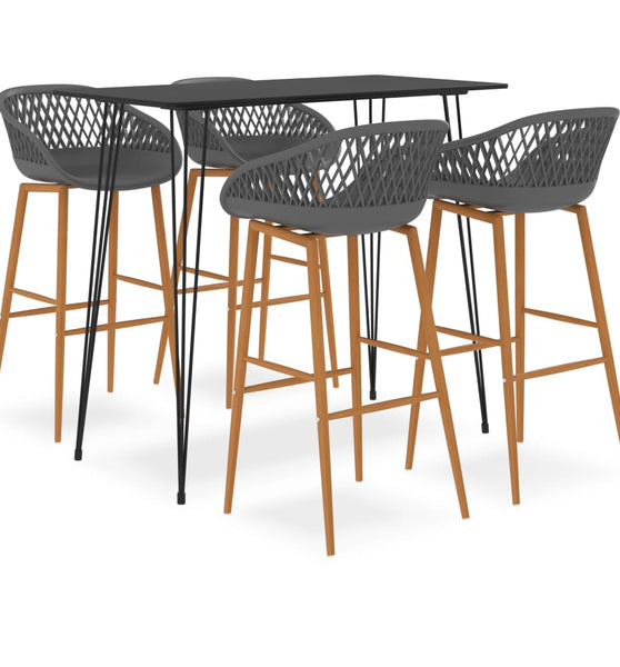 5-tlg. Bar-Set Schwarz und Grau