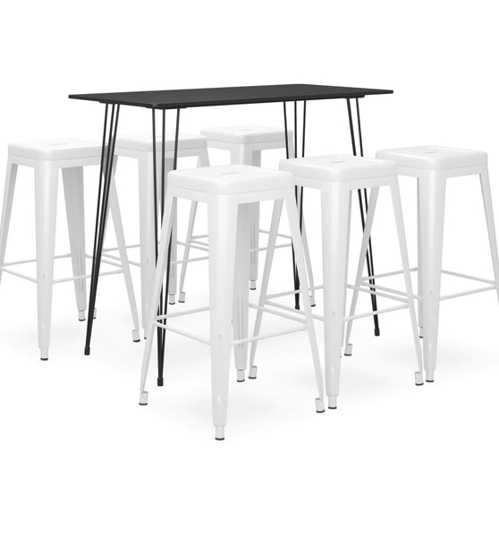 7-tlg. Bar-Set Schwarz und Weiß