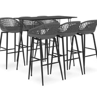7-tlg. Bar-Set Schwarz und Grau