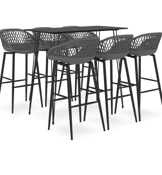 7-tlg. Bar-Set Schwarz und Grau