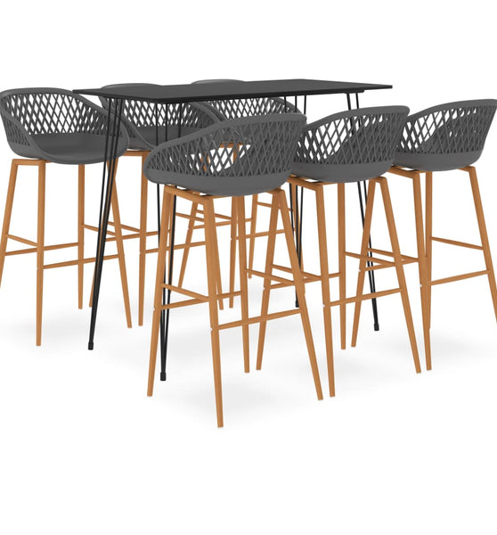 7-tlg. Bar-Set Schwarz und Grau