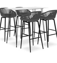 5-tlg. Bar-Set Weiß und Grau