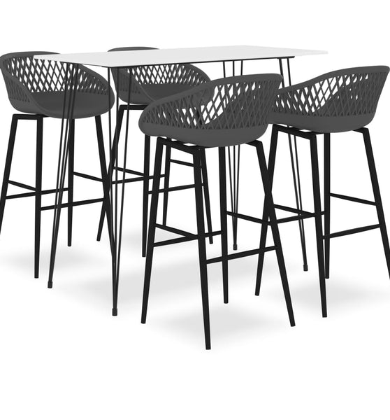 5-tlg. Bar-Set Weiß und Grau