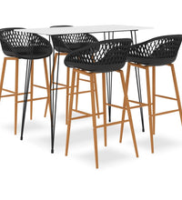 5-tlg. Bar-Set Weiß und Schwarz