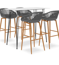 5-tlg. Bar-Set Weiß und Grau