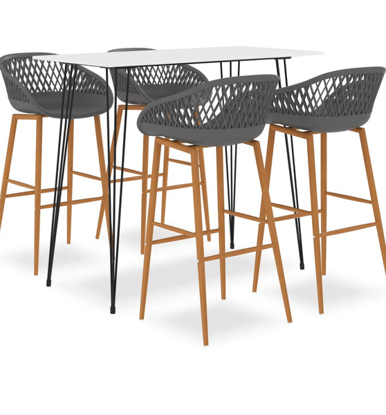 5-tlg. Bar-Set Weiß und Grau