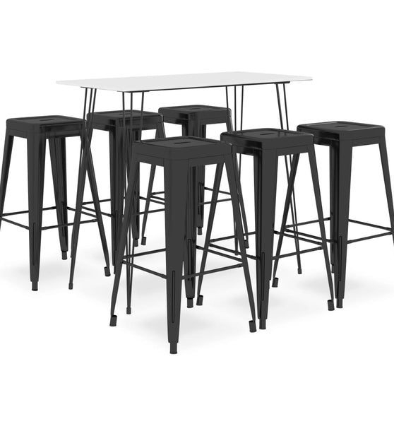 7-tlg. Bar-Set Weiß und Schwarz
