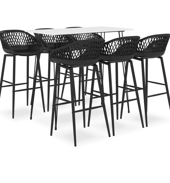 7-tlg. Bar-Set Weiß und Schwarz