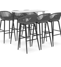 7-tlg. Bar-Set Weiß und Grau