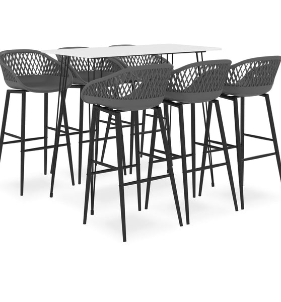 7-tlg. Bar-Set Weiß und Grau
