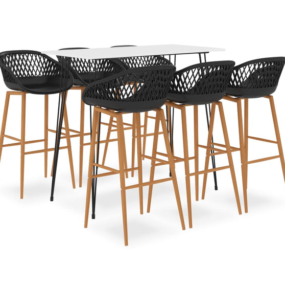 7-tlg. Bar-Set Weiß und Schwarz