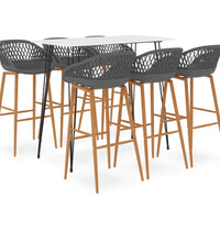7-tlg. Bar-Set Weiß und Grau