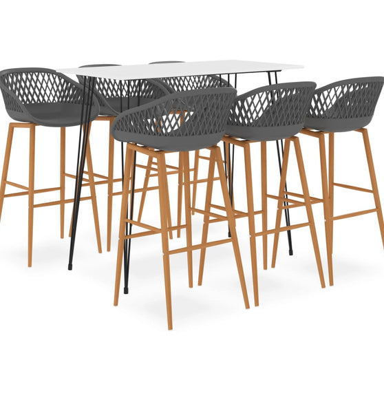 7-tlg. Bar-Set Weiß und Grau