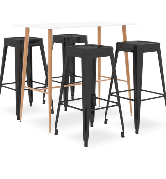 5-tlg. Bar-Set Weiß und Schwarz
