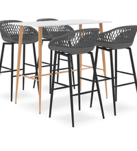 5-tlg. Bar-Set Weiß und Grau