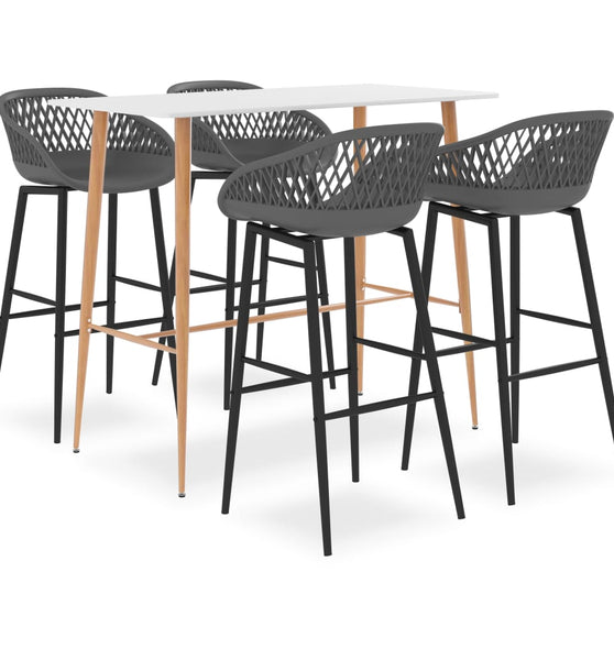 5-tlg. Bar-Set Weiß und Grau