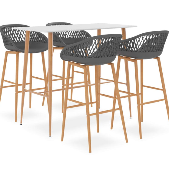 5-tlg. Bar-Set Weiß und Grau