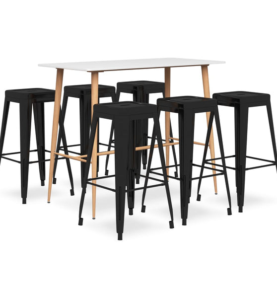 7-tlg. Bar-Set Weiß und Schwarz