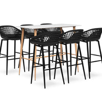 7-tlg. Bar-Set Weiß und Schwarz