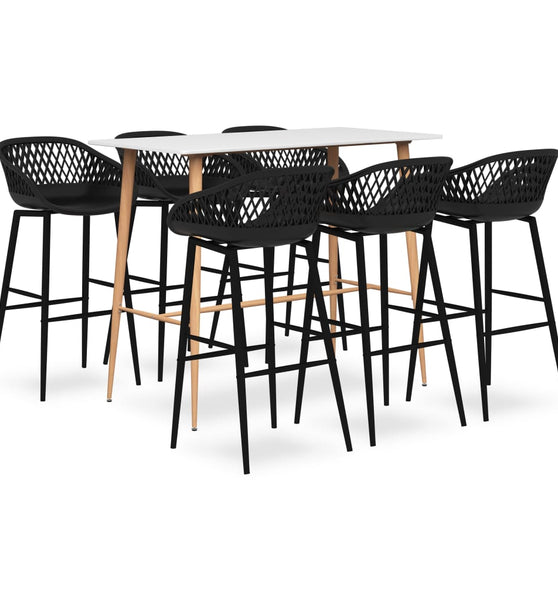 7-tlg. Bar-Set Weiß und Schwarz