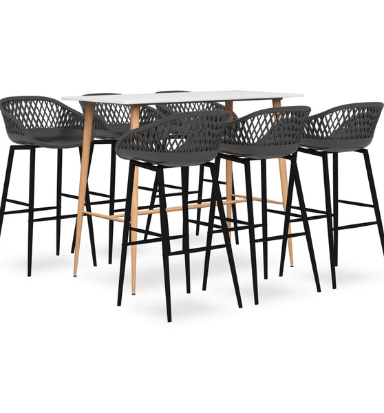 7-tlg. Bar-Set Weiß und Grau